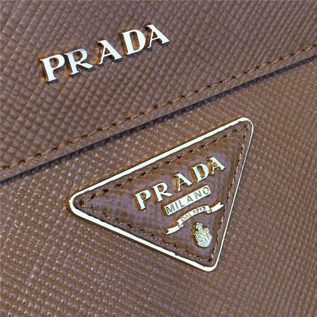 Prada Saffiano Double Handle Tote Bag 33cm Fall Winter 2016 Bag Collection Camel Red