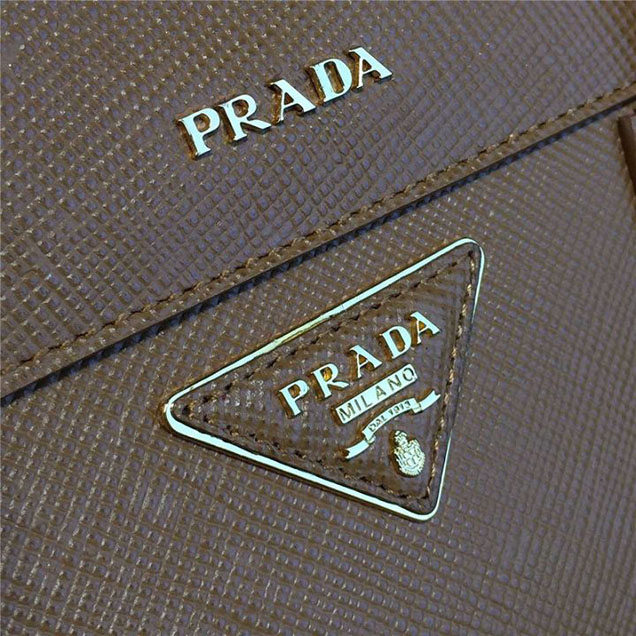 Prada Saffiano Double Handle Tote Bag 35cm Fall Winter 2016 Bag Collection Camel Red