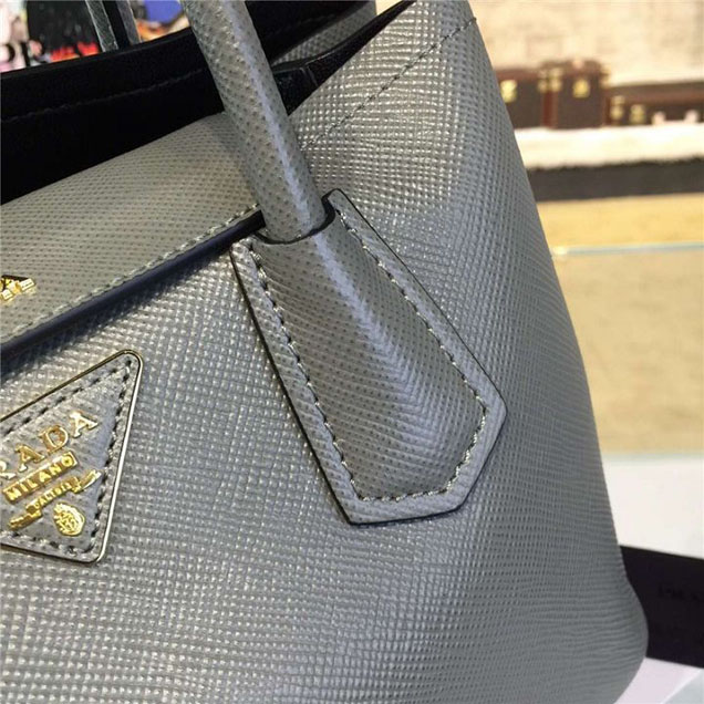 Prada Saffiano Double Handle Tote Bag 26cm Fall Winter 2016 Bag Collection Grey