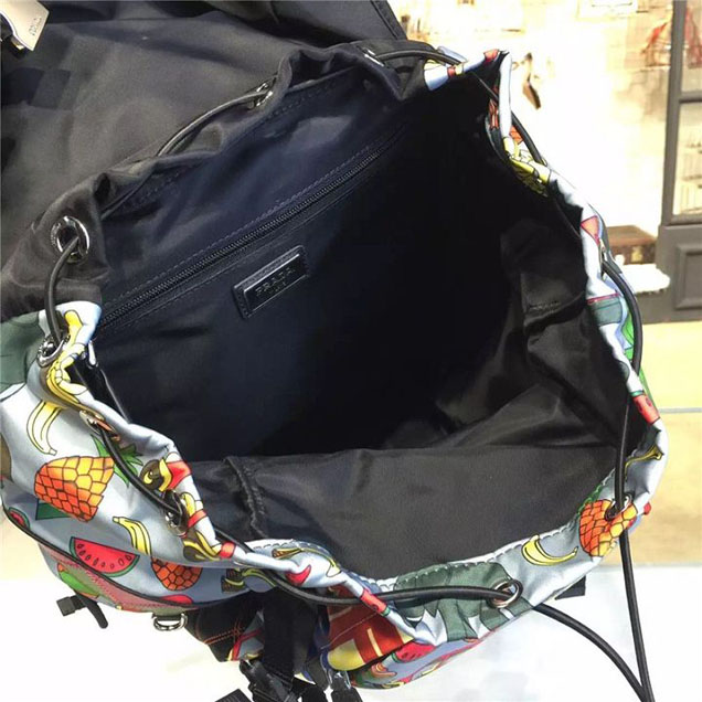 Prada Nylon Backpack 2VZ135 27cm Fall Winter 2017 Bag Collection Multi Black Yellow Red