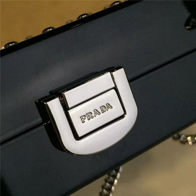 Prada Lucite Robot Evening Clutch Bag 2VZ136 20cm Fall Winter 2017 Collection Multi Black