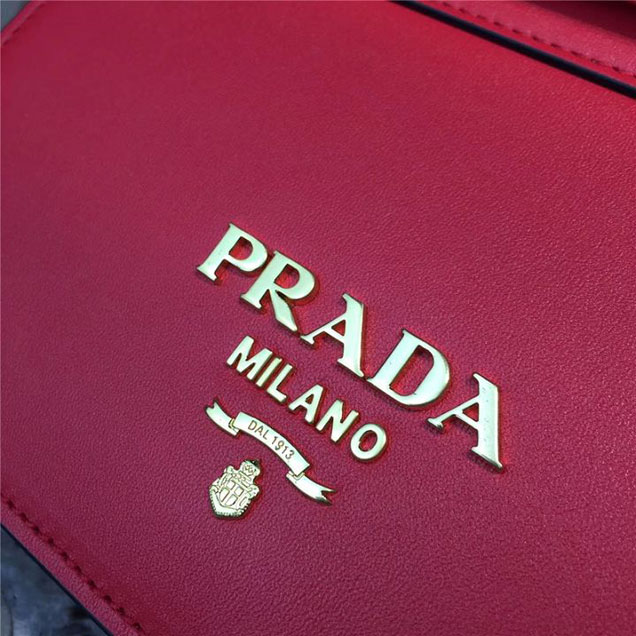 Prada Cahier Shoulder Bag 1BD075 Calfskin Leather 20cm Fall Winter 2017 Bag Collection Red