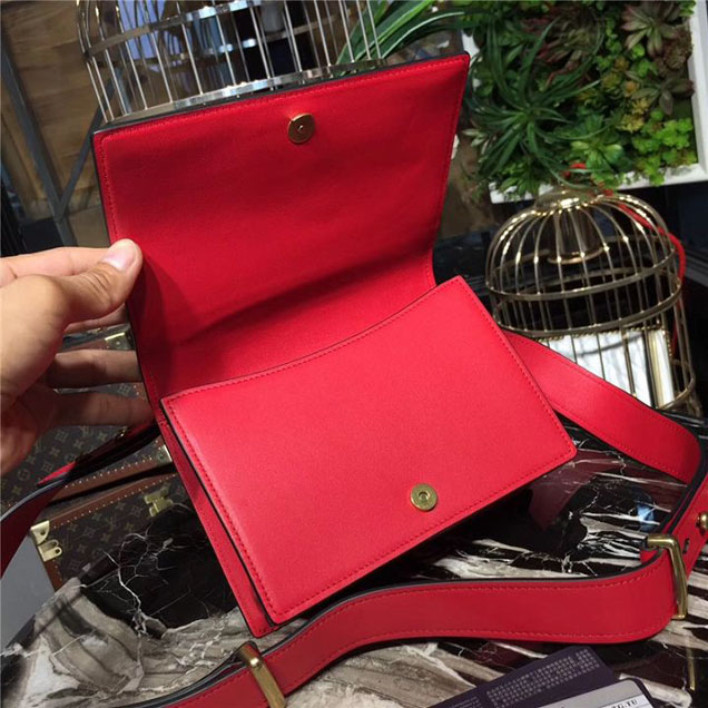 Prada Cahier Shoulder Bag 1BD075 Calfskin Leather 20cm Fall Winter 2017 Bag Collection Red