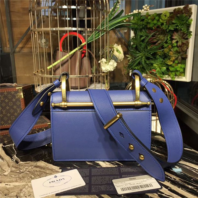 Prada Cahier Shoulder Bag 1BD075 Calfskin Leather 20cm Fall Winter 2017 Bag Collection Sky Blue