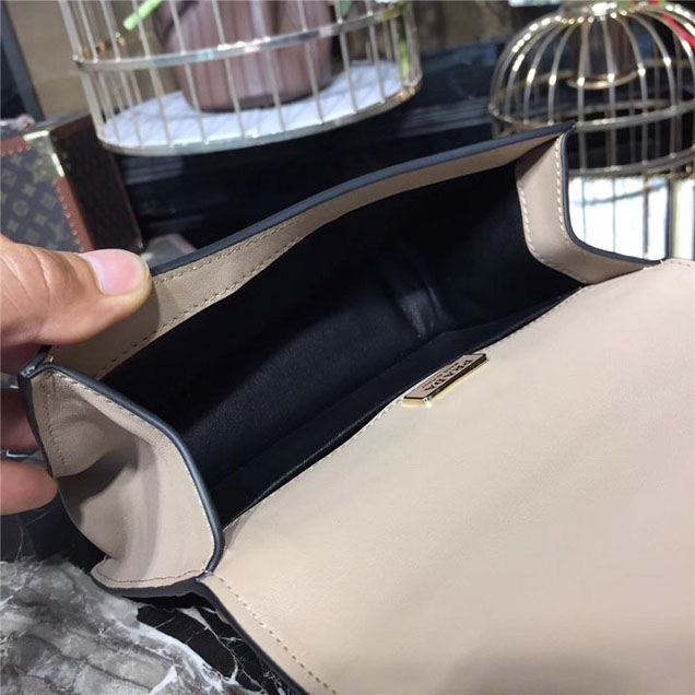 Prada Cahier Shoulder Bag 1BD075 Calfskin Leather 20cm Fall Winter 2017 Bag Collection Beige