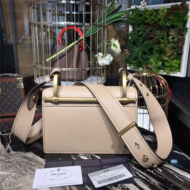 Prada Cahier Shoulder Bag 1BD075 Calfskin Leather 20cm Fall Winter 2017 Bag Collection Beige