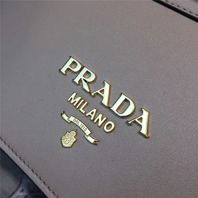 Prada Cahier Shoulder Bag 1BD075 Calfskin Leather 20cm Fall Winter 2017 Bag Collection Beige