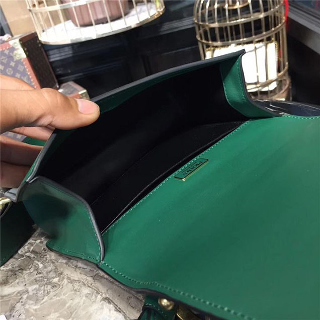 Prada Cahier Shoulder Bag 1BD075 Calfskin Leather 20cm Fall Winter 2017 Bag Collection Green