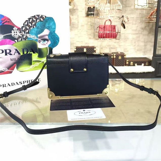Prada Cahier Astrology Shoulder Bag Calfskin Leather 18cm Fall Winter 2016 Bag Collection Black