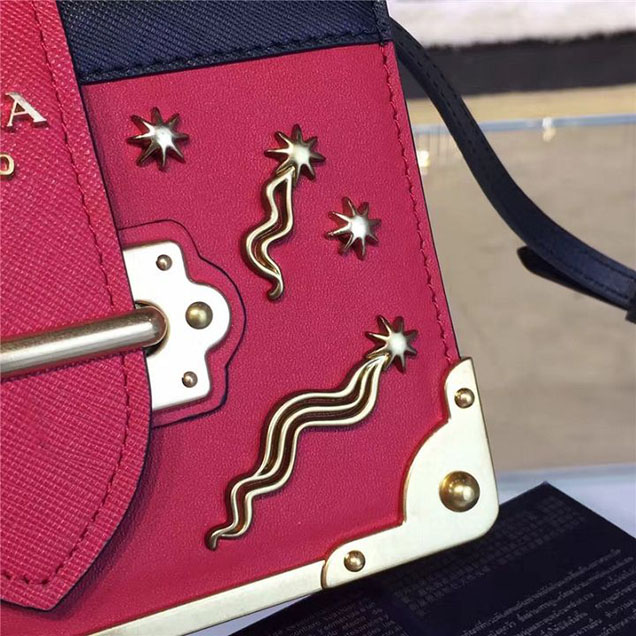 Prada Cahier Astrology Shoulder Bag Calfskin Leather 18cm Fall Winter 2016 Bag Collection Red