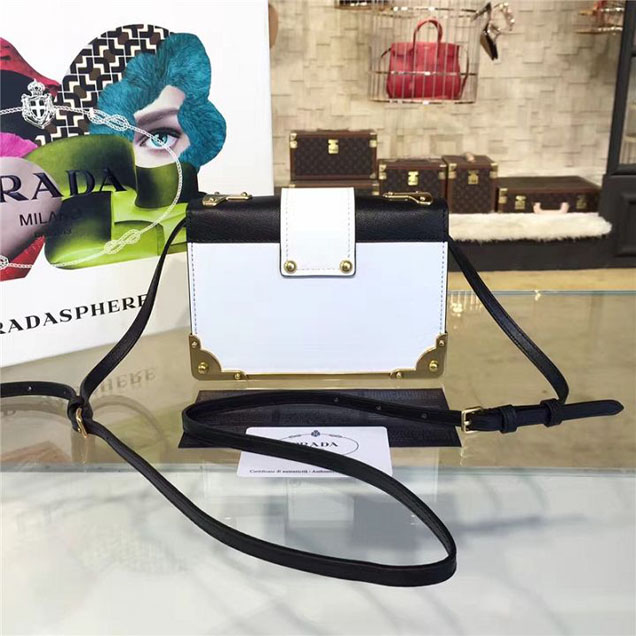 Prada Cahier Astrology Shoulder Bag Calfskin Leather 18cm Fall Winter 2016 Bag Collection White