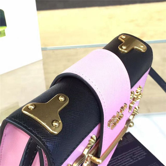 Prada Cahier Astrology Shoulder Bag Calfskin Leather 18cm Fall Winter 2016 Bag Collection Pink