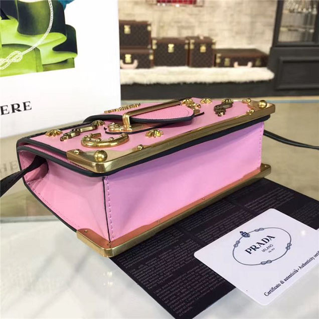 Prada Cahier Astrology Shoulder Bag Calfskin Leather 18cm Fall Winter 2016 Bag Collection Pink