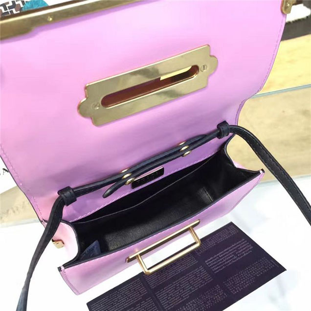 Prada Cahier Astrology Shoulder Bag Calfskin Leather 18cm Fall Winter 2016 Bag Collection Pink