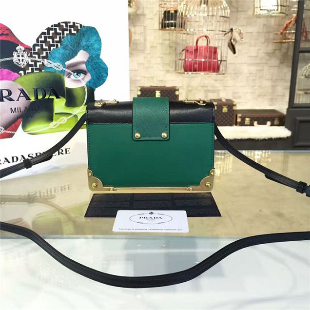 Prada Cahier Astrology Shoulder Bag Calfskin Leather 18cm Fall Winter 2016 Bag Collection Green