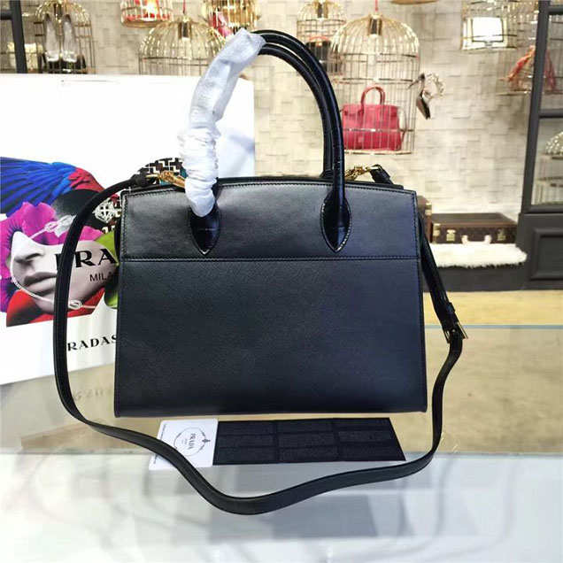 Prada Esplanade City Satchel Bag Saffiano Leather 30cm Fall Winter 2016 Bag Collection Black
