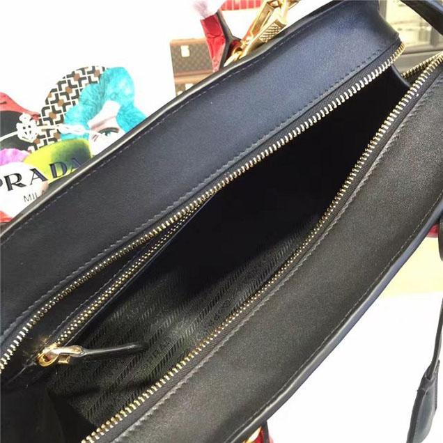 Prada Esplanade City Satchel Bag Saffiano Leather Croco Handles 30cm Fall Winter 2016 Bag Collection Red Black
