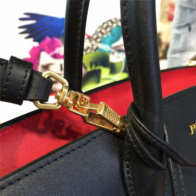 Prada Esplanade City Satchel Bag Saffiano Leather 30cm Fall Winter 2016 Bag Collection Red Black