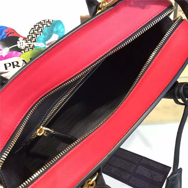 Prada Esplanade City Satchel Bag Saffiano Leather 30cm Fall Winter 2016 Bag Collection Red Black