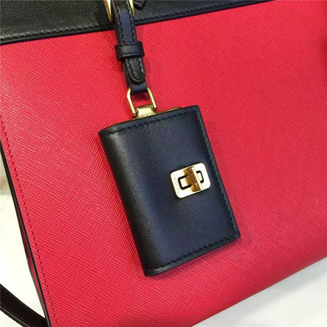 Prada Esplanade City Satchel Bag Saffiano Leather 32cm Fall Winter 2016 Bag Collection Red Black