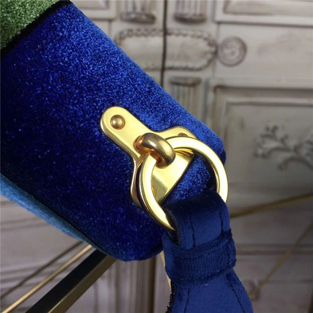 Prada Trompe L'oeil Velvet Cahier Bag 20cm 1BD075 Fall Winter 2017 Bag Collection Blue Green