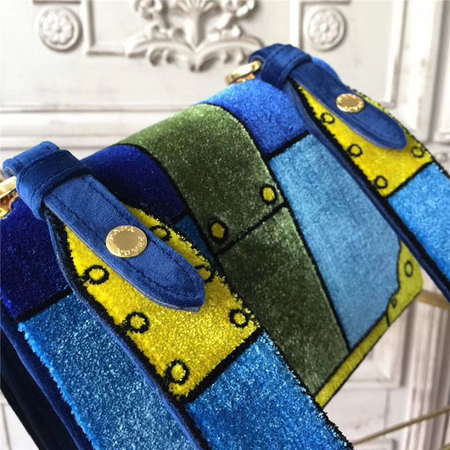 Prada Trompe L'oeil Velvet Cahier Bag 20cm 1BD075 Fall Winter 2017 Bag Collection Blue Green