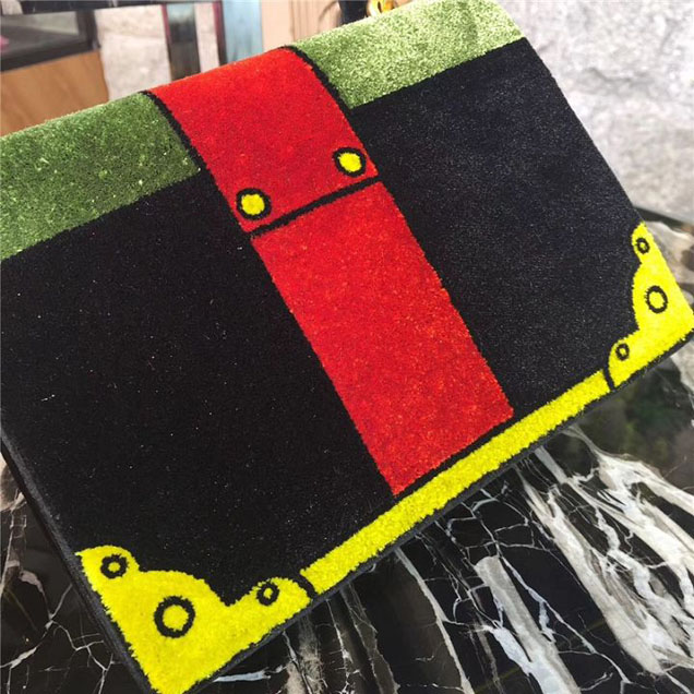 Prada Trompe L'oeil Velvet Cahier Bag 20cm 1BD075 Fall Winter 2017 Bag Collection Green Red