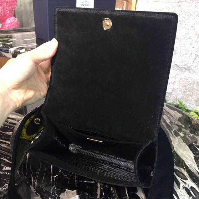 Prada Trompe L'oeil Velvet Cahier Bag 20cm 1BD075 Fall Winter 2017 Bag Collection Green Red