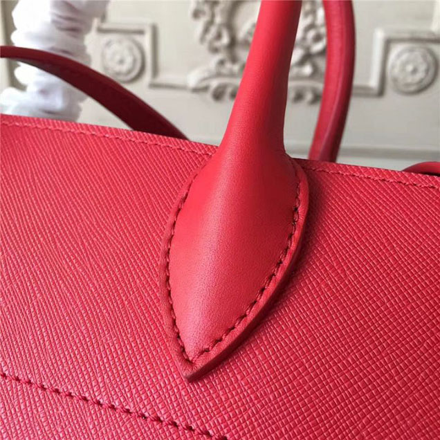Prada Bibliotheque Tote Bag 26cm Calfskin Leather Fall Winter 2017 Bag Collection Red White