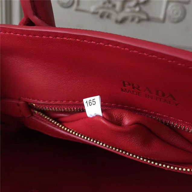 Prada Bibliotheque Tote Bag 26cm Calfskin Leather Fall Winter 2017 Bag Collection Red White
