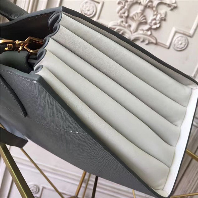 Prada Bibliotheque Tote Bag 30cm Calfskin Leather Fall Winter 2017 Bag Collection Grey White