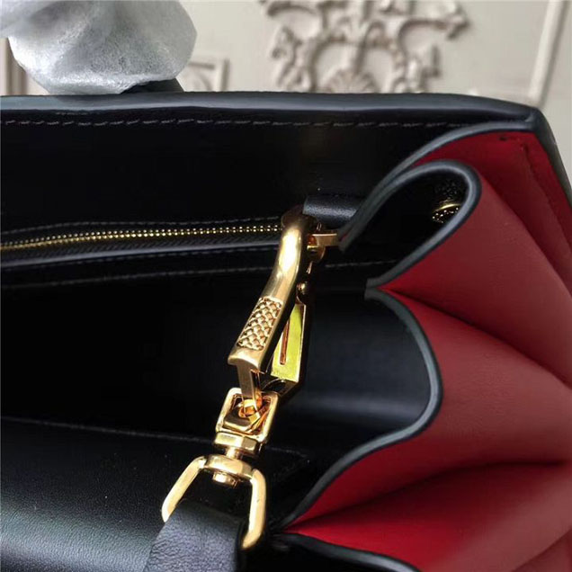 Prada Bibliotheque Tote Bag 30cm Calfskin Leather Fall Winter 2017 Bag Collection Black Red
