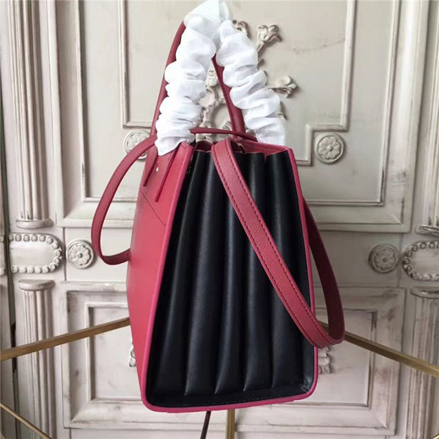 Prada Bibliotheque Tote Bag 26cm Calfskin Leather Fall Winter 2017 Bag Collection Burgundy Black