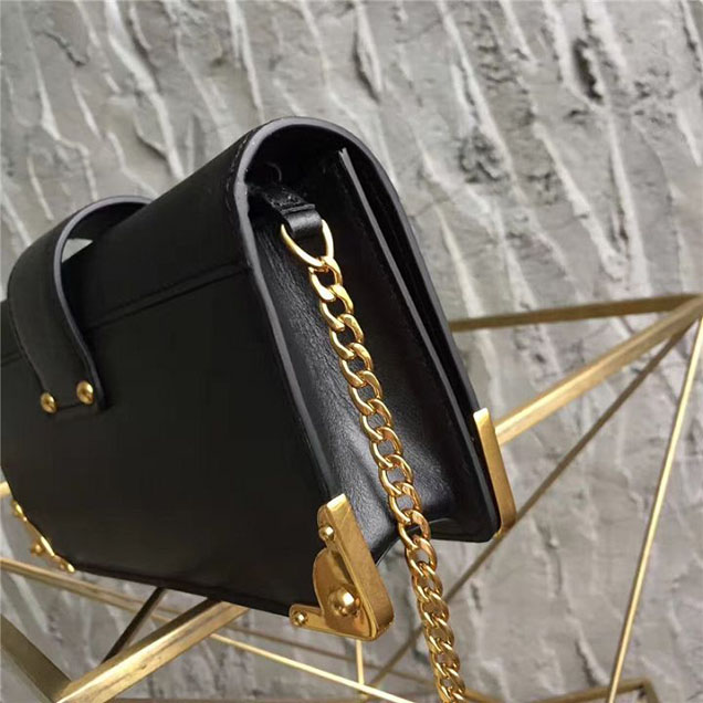 Prada Cahier Long Clutch with Chain Bag 25cm Calfskin Leather Fall Winter 2017 Bag Collection Black Black