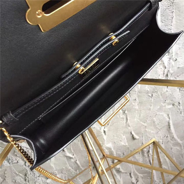 Prada Cahier Long Clutch with Chain Bag 25cm Calfskin Leather Fall Winter 2017 Bag Collection Black Black