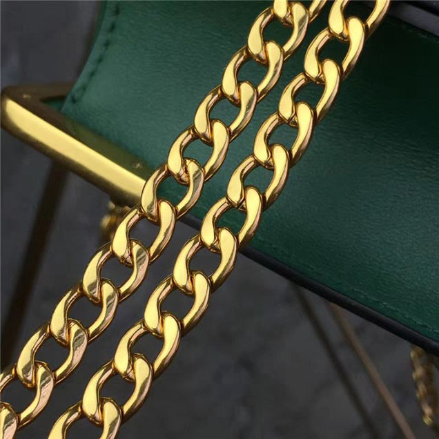 Prada Cahier Long Clutch with Chain Bag 25cm Calfskin Leather Fall Winter 2017 Bag Collection Green Black