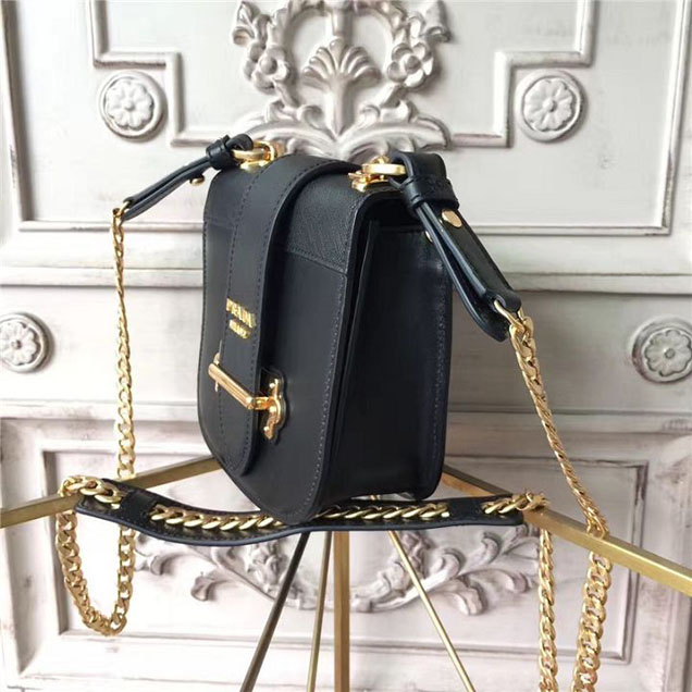 Prada Pionnière Belt Bag 16cm Calfskin Leather Fall Winter 2017 Bag Collection Black