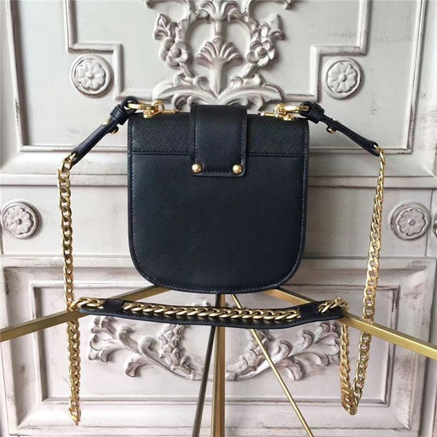 Prada Pionnière Belt Bag 16cm Calfskin Leather Fall Winter 2017 Bag Collection Black