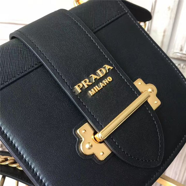 Prada Pionnière Belt Bag 16cm Calfskin Leather Fall Winter 2017 Bag Collection Black