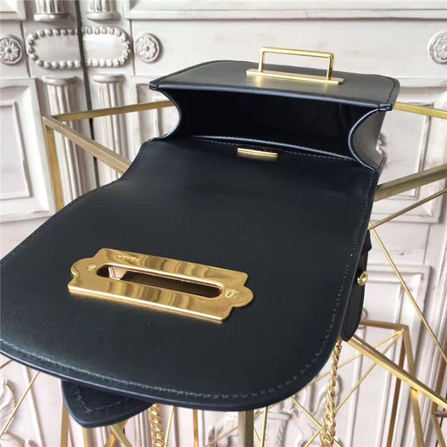 Prada Pionnière Belt Bag 16cm Calfskin Leather Fall Winter 2017 Bag Collection Black