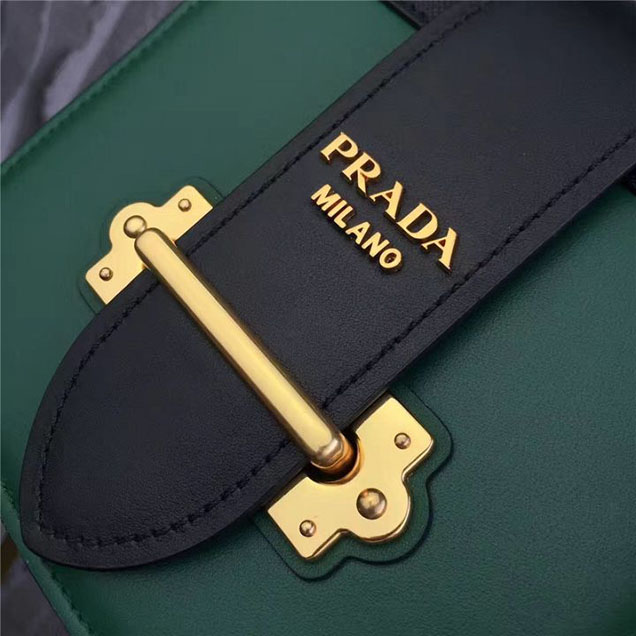 Prada Pionnière Belt Bag 16cm Calfskin Leather Fall Winter 2017 Bag Collection Green Black