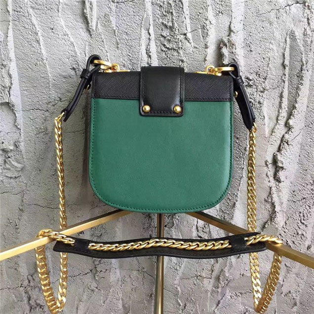 Prada Pionnière Belt Bag 16cm Calfskin Leather Fall Winter 2017 Bag Collection Green Black
