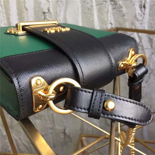 Prada Pionnière Belt Bag 16cm Calfskin Leather Fall Winter 2017 Bag Collection Green Black