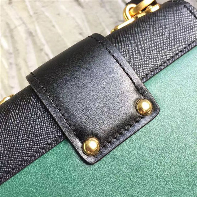 Prada Pionnière Belt Bag 16cm Calfskin Leather Fall Winter 2017 Bag Collection Green Black
