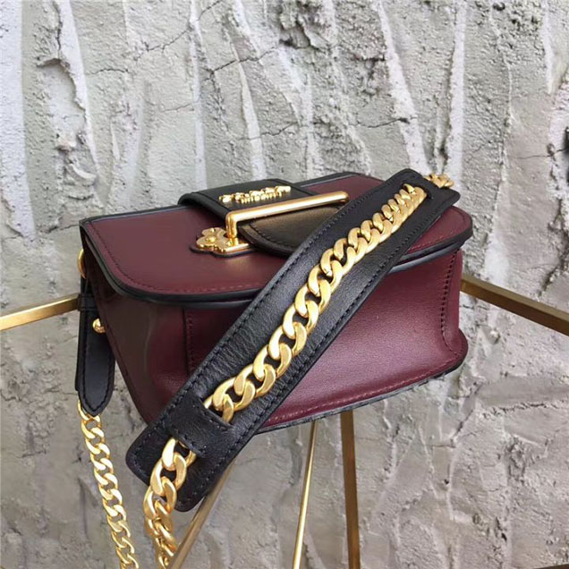 Prada Pionnière Belt Bag 16cm Calfskin Leather Fall Winter 2017 Bag Collection Burgundy Black