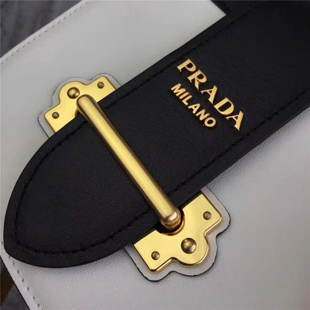 Prada Pionnière Belt Bag 16cm Calfskin Leather Fall Winter 2017 Bag Collection White Black