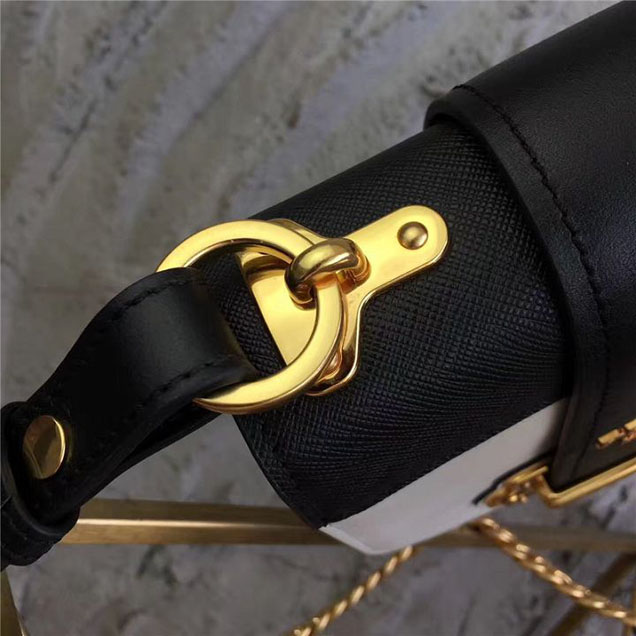 Prada Pionnière Belt Bag 16cm Calfskin Leather Fall Winter 2017 Bag Collection White Black