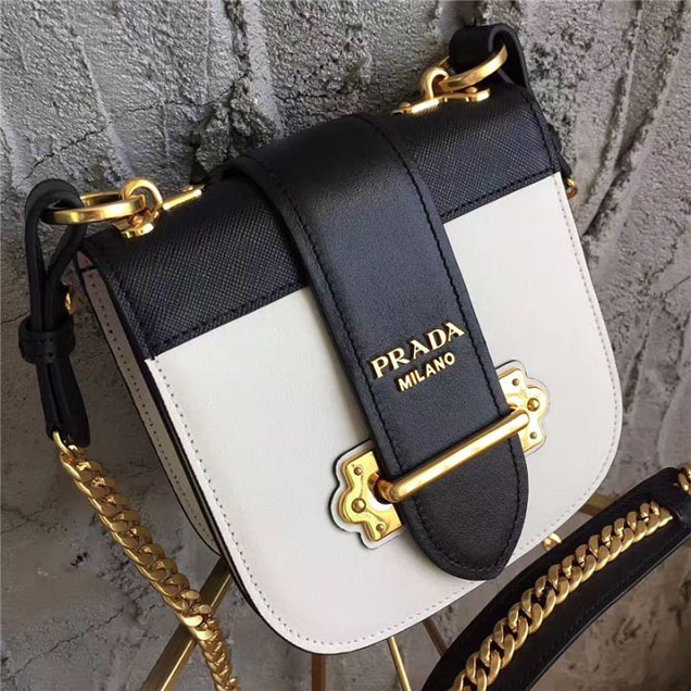 Prada Pionnière Belt Bag 16cm Calfskin Leather Fall Winter 2017 Bag Collection White Black