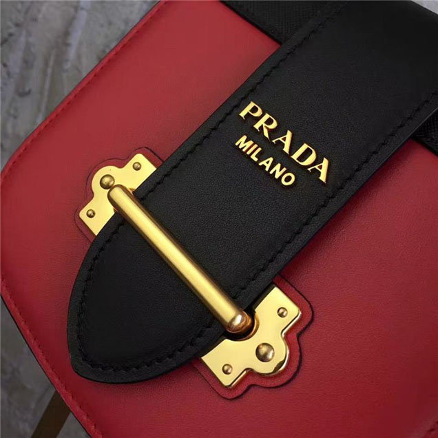 Prada Pionnière Belt Bag 16cm Calfskin Leather Fall Winter 2017 Bag Collection Red Black