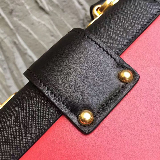 Prada Pionnière Belt Bag 16cm Calfskin Leather Fall Winter 2017 Bag Collection Red Black